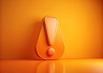 An orange exclamation mark against a matching background creates a sense of urgency and attention, signaling a warning or important notification
