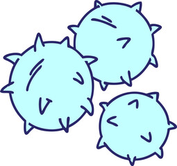 cartoon of spiked conkers waiting to be opened in bright neon color