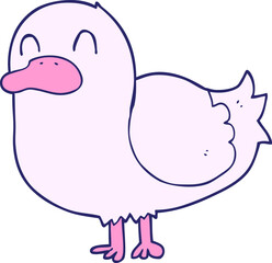 cartoon duck in bright neon color