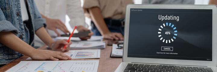 Software update on computer for brisk version of device software upgrade