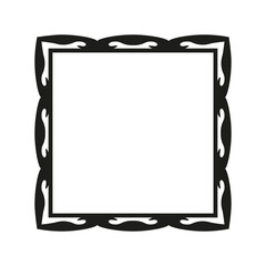 The frame is square and decorative on a white background