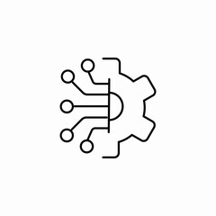 digital gear processing icon sign vector