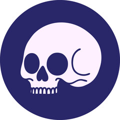 iconic tattoo style image of a skull in bright neon color