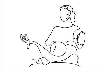 woman meditating in yoga pose