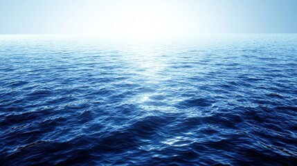 Open ocean view, light shimmering on dark blue water