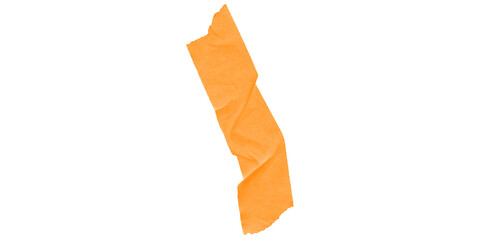 A simple orange shape with jagged edges on a black background in a vertical orientation centered
