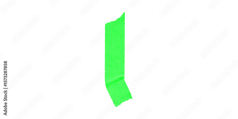 Poster a bright green irregular shape on a black background with a slight curve to the right side view