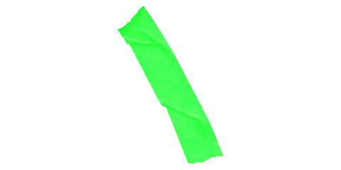 A bright green rectangular shape diagonally oriented on a solid black background in a simple...