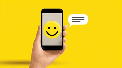 Customer sending positive feedback using a smartphone app