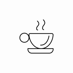 steaming coffee cup icon sign vector