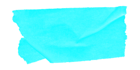 A solid turquoise rectangle shape with jagged edges against a black background in a digital image