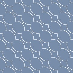 A repeating geometric pattern composed of interlocking circles is set against a solid gray background. The design creates a visually striking, symmetrical arrangement that draws the eye.