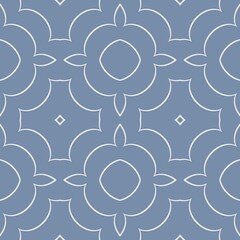 A symmetrical pattern featuring ornate shapes in a light color is arranged against a dark background, creating a sense of elegance. The design includes interconnected floral and geometric elements.
