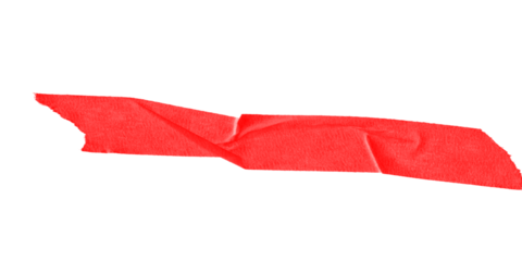 A simple graphic featuring a single red brushstroke against a solid black background design element