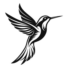 Hummingbird Silhouette Vector – Elegant Bird Logo Icon Design