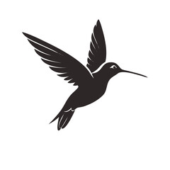 Obraz premium Hummingbird Silhouette Vector – Elegant Bird Logo Icon Design