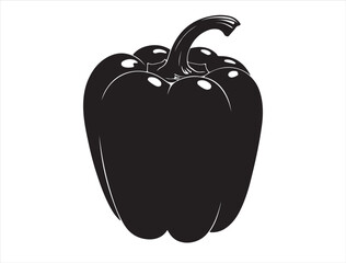 Capsicum in silhouette on white background