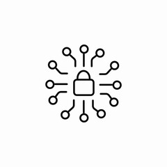 cybersecurity network circuit icon sign vector