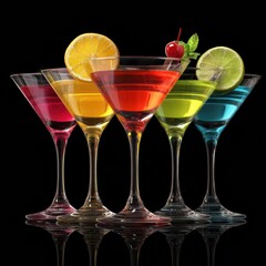 Bright and refreshing cocktail drinks display