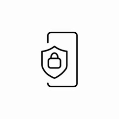 mobile security shield icon sign vector