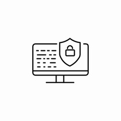 Fototapeta premium secure desktop monitor icon sign vector