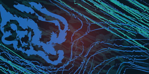 Turquoise and teal colors, liquid texture, abstract vector design illustration background
