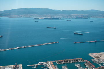 Busy Port and Marina with Ships