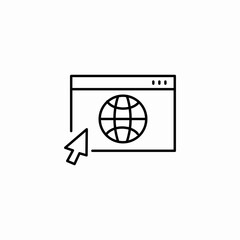 web browser click icon sign vector