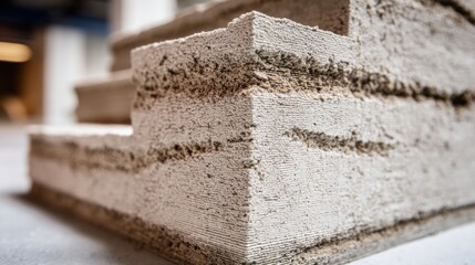 Close-up of a concrete block structure