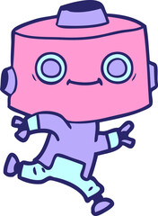 Fototapeta premium cartoon robot in bright neon color