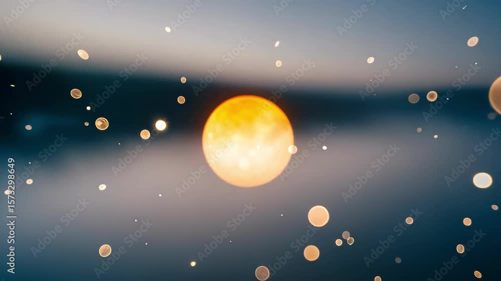 Poster abstract background with bokeh lights and blurred shapes, festive light concept.
