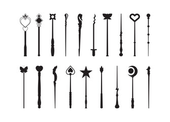 wands vector bundle, wands clipart, wands silhouette.	
