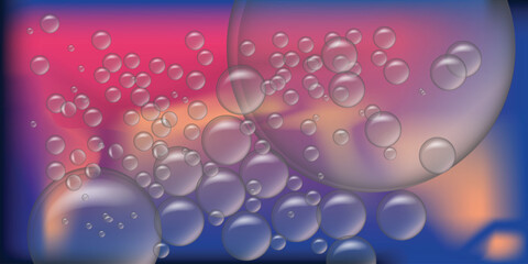Vibrant Oil and Water Bubbles with Gradient Colors, abstract vector design illustration background