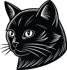 vector illustration of black cat