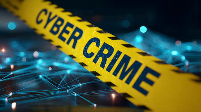 Cyber crime barrier tape restricting access to network connections