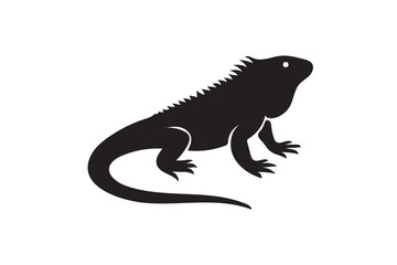 Fototapeta premium Iguana silhouette.