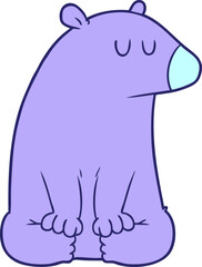 cartoon bear in bright neon color