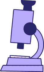 comic book style cartoon of a science microscope in bright neon color