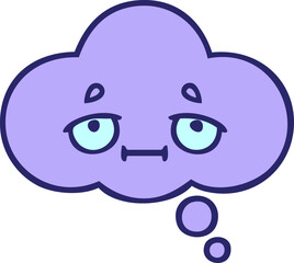 gradient shaded cartoon of a thought bubble in bright neon color