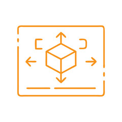 3d object manipulation and measurement icon with arrows