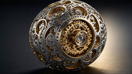 Mysterious mechanical structure showcasing an unknown mystical mechanism with surreal elements and intricate abstract engineering