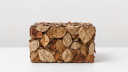 Eco-friendly packaging box concept from the future designed for sustainable bio waste solutions with innovative green materials