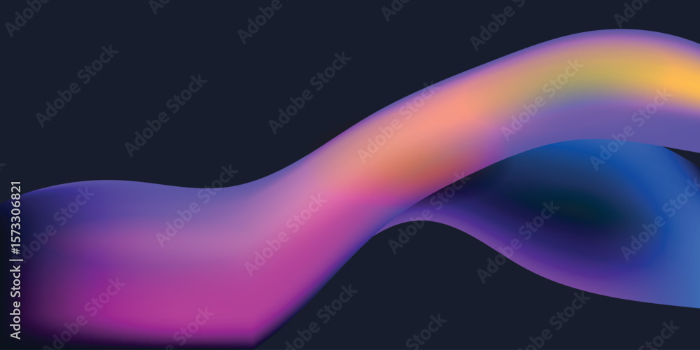 Poster liquid shapes on fluid gradient light effects. shiny design template, abstract vector design illustr