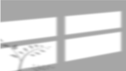 oft Silhouette of Tree Branches Against a Window Pane Shadow, Creating a Minimalist and Serene...