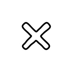 Obraz premium Black and white sketch of a cross mark symbol 