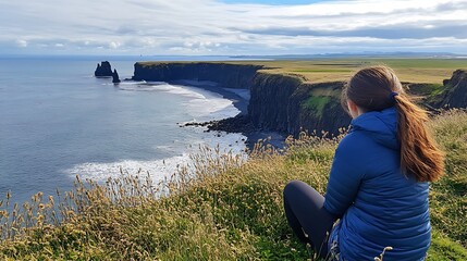 Reynisfjara dramatic sea stacks and black sand beaches of