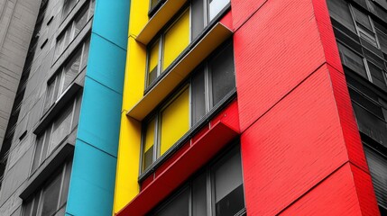 Abstract urban cityscape with clean lines and minimal colors.