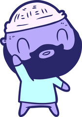 Obraz premium cartoon bearded man in bright neon color