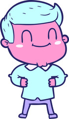 cartoon friendly man in bright neon color