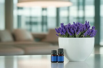Aroma essential oils jars mockup for health and beauty products.